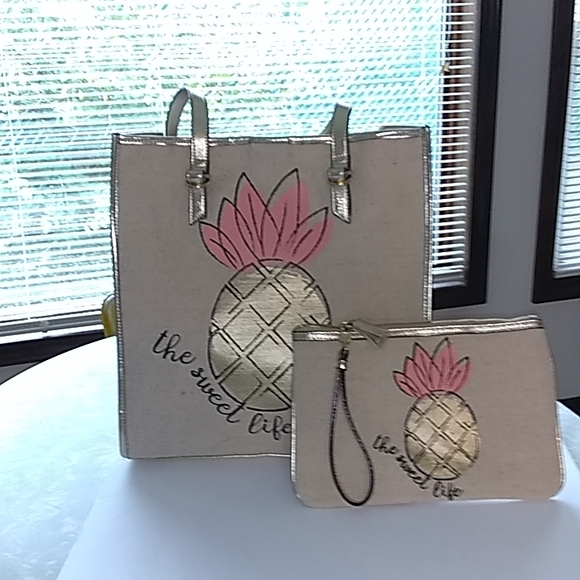 Kate Landry Handbags - Kate Landry tote with wristlet clutch.